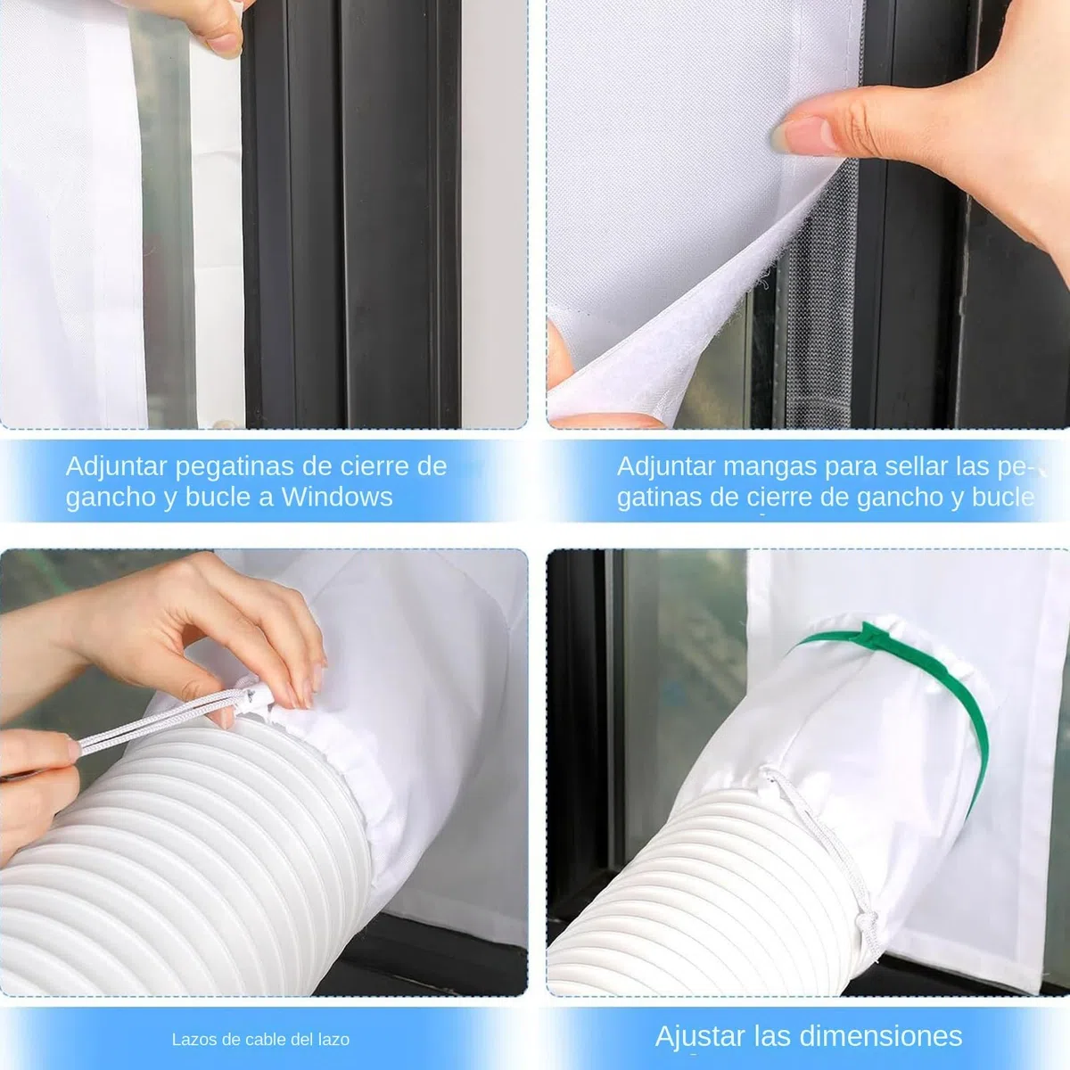 Kit de Sellado para Ventana de Aire Acondicionado - Juego De Tela Sellante Para Ventanas Batientes - Accesorio Adaptable Para Aparato De Aire Acondicionado Portátil En Salón Dormitorio Cocina