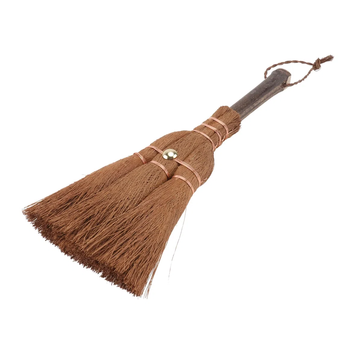 Ipetboom Escoba De Palma Mini De Mano 9.4 Pulgadas Ligera con Cuerda Colgante Practica para Limpieza En Hogar Cocina Y Ceremonia Té