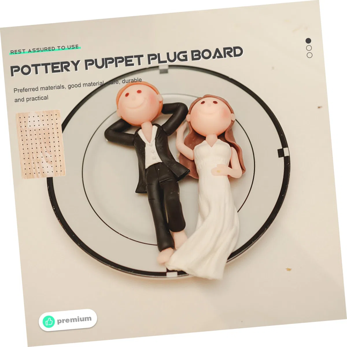 Tablero Portafiguras De Arcilla y Madera Para Exhibición y Secado, Soporte Estable y Artesanal Para Muñecas De Cerámica, Adecuado Para Aficionados Al Modelado y Manualidades
