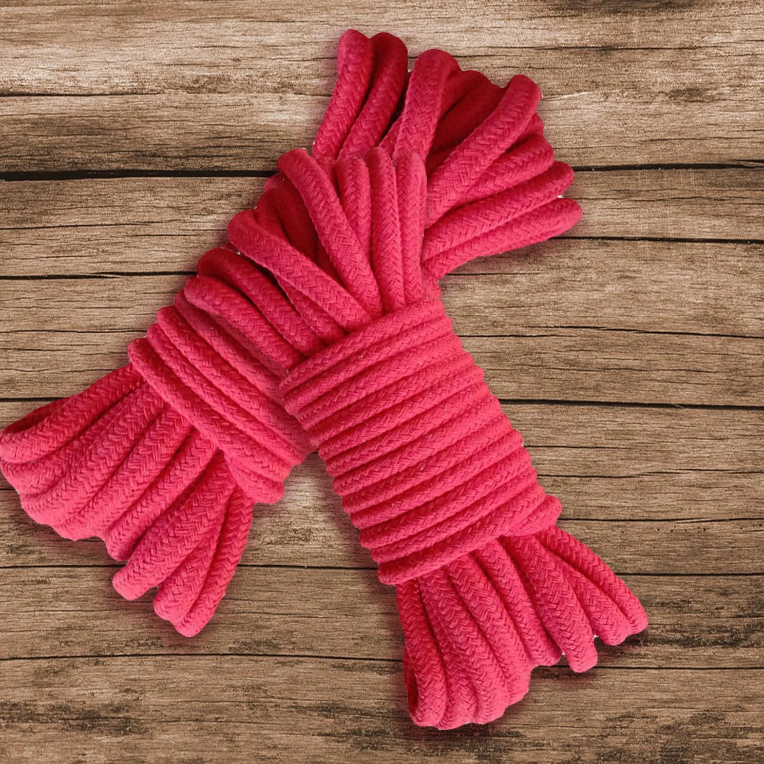 4 Piezas Cordón Retorcido de Algodón Grueso, 10 Metros de Largo, 8 mm de Espesor, Cuerda Trenzada para Tender Ropa, para Acampar, Jardinería, Canotaje, Tirar de la Cuerda, Mascota, Escalada (Rojo)