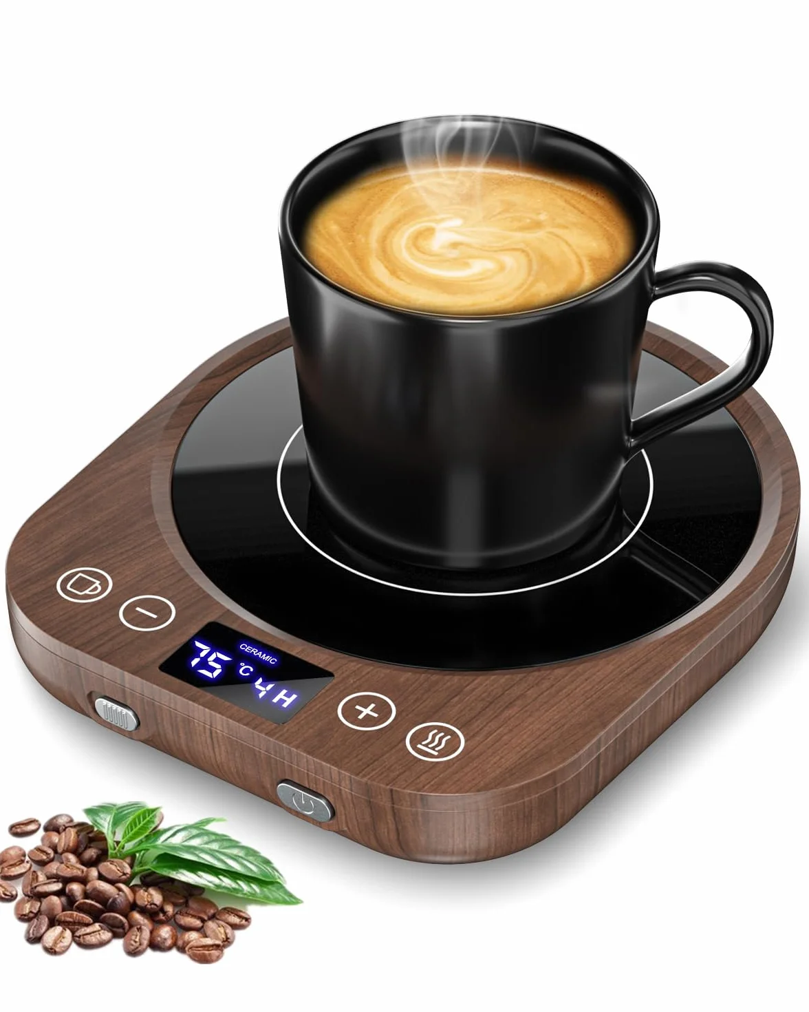 MQFORU Calentador Tazas con 9 Ajustes Temperatura, 36 W Calentador de Café con Horario de 1 a 9 Horas, 4 Horas de Desconexión Automática, Calentador Velas para Café, Té, Leche, Vela, Bebidas