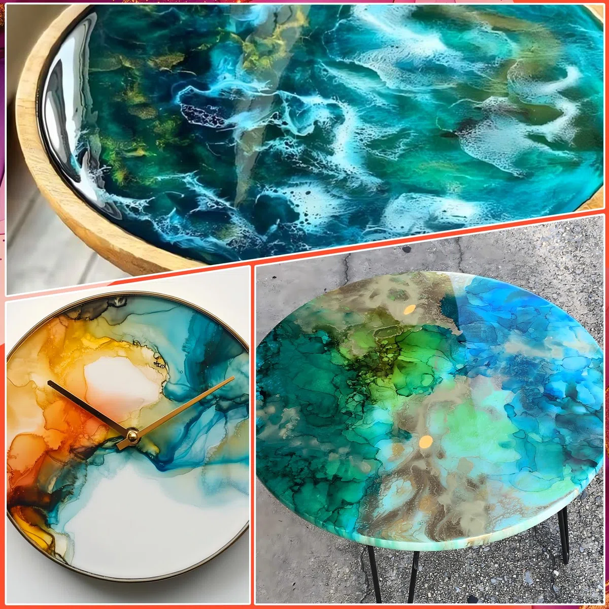 Alcohol Ink - 12 colores brillantes y vibrantes de resina epoxi para arte, posavasos, joyería - 10 ml/pieza