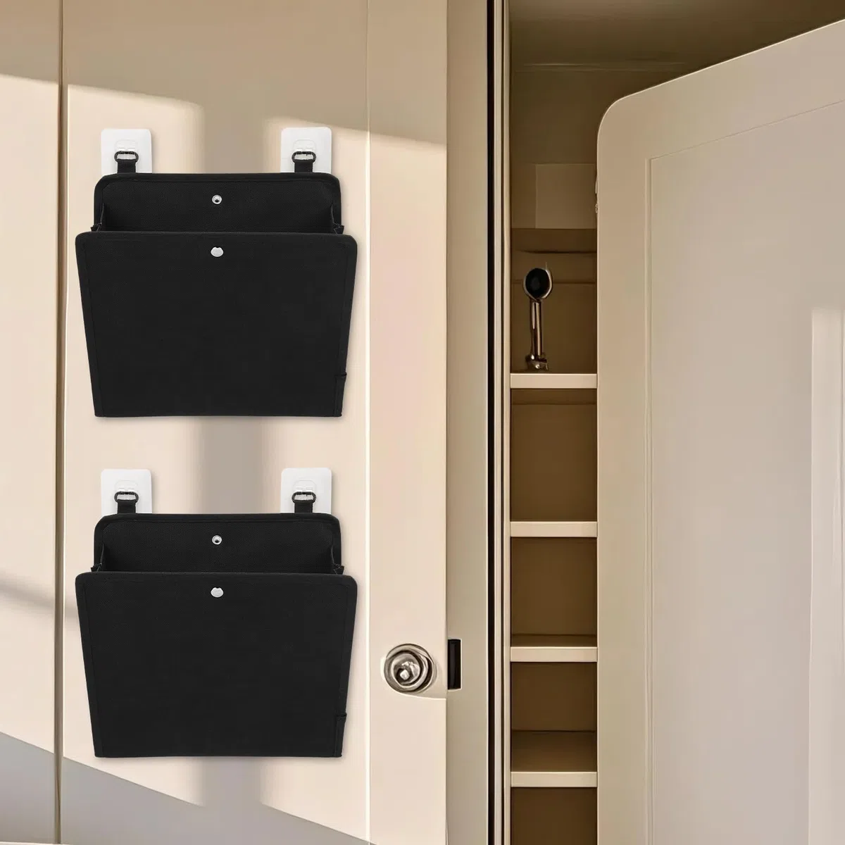 2 unidades sobre organizador de zapatos para puerta, estante colgante, montaje en pared, con ganchos adhesivos, plegable, transpirable, almacenamiento de zapatos no tejidos para el hogar