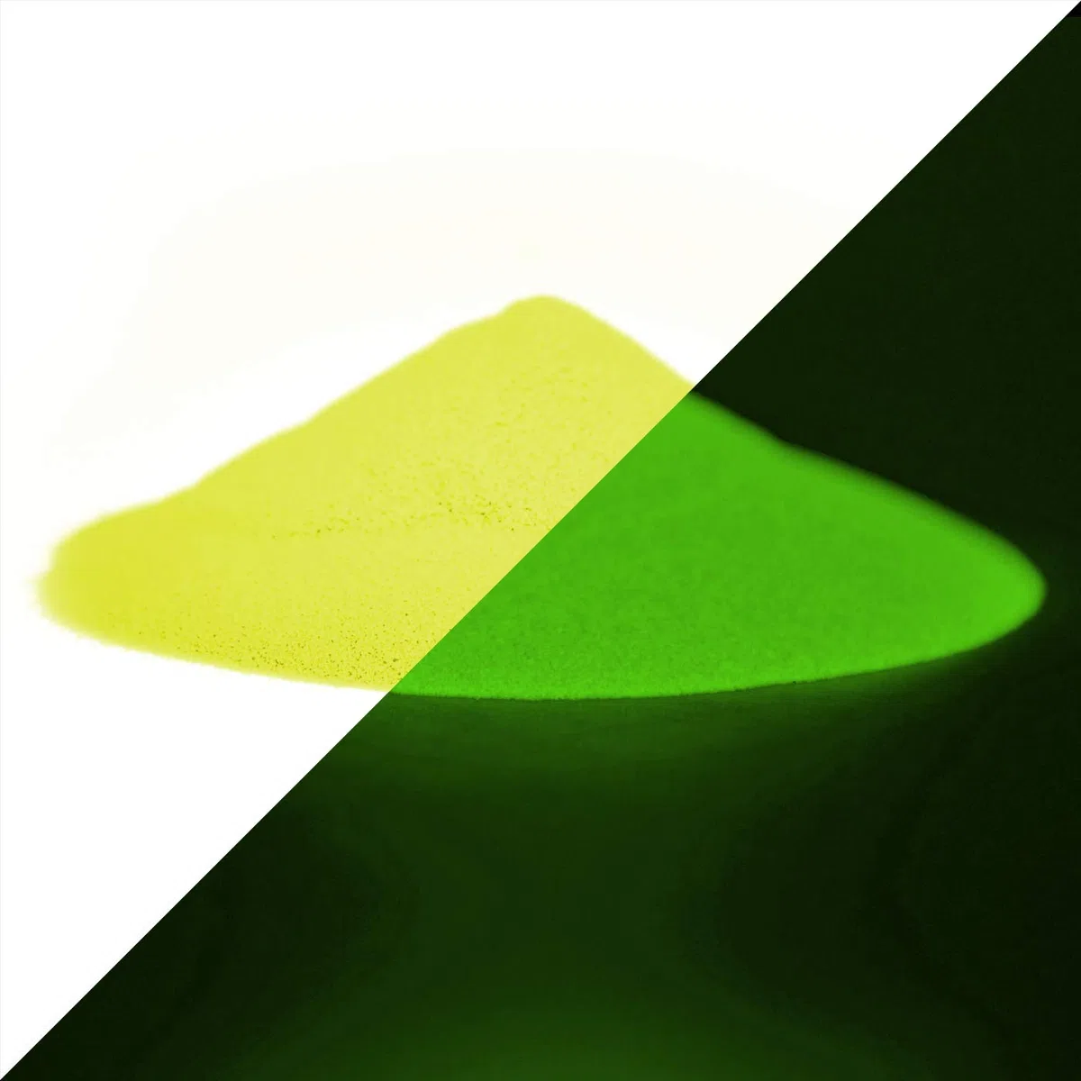 lumentics Pigmento de color amarillo que brilla en la oscuridad, 40 g, polvo luminoso, polvo luminoso, luz negra, UV (40 g, amarillo-verde)