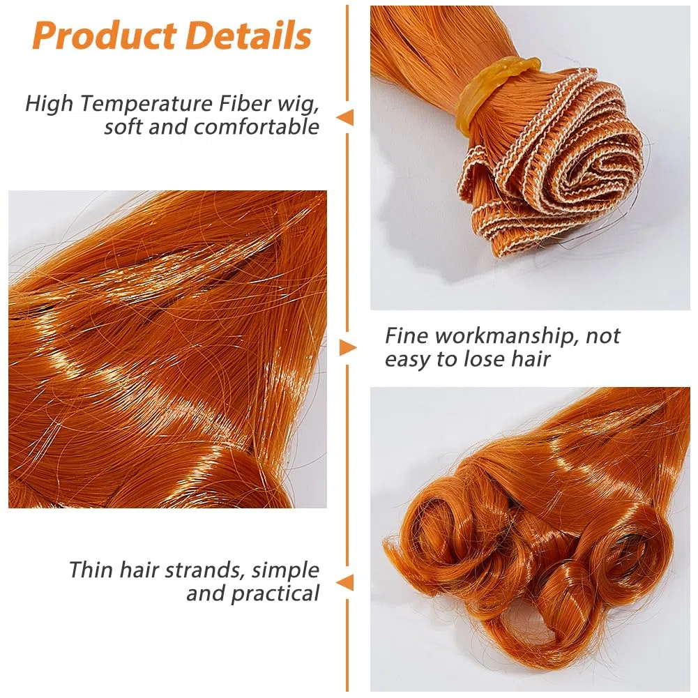 DICOSMETIC 5 piezas de pelo de muñeca de 15 cm, pelo corto rizado de fibra de alta temperatura, extensiones de pelo sintético de color chocolate, reemplazo para kits de fabricación de muñecas