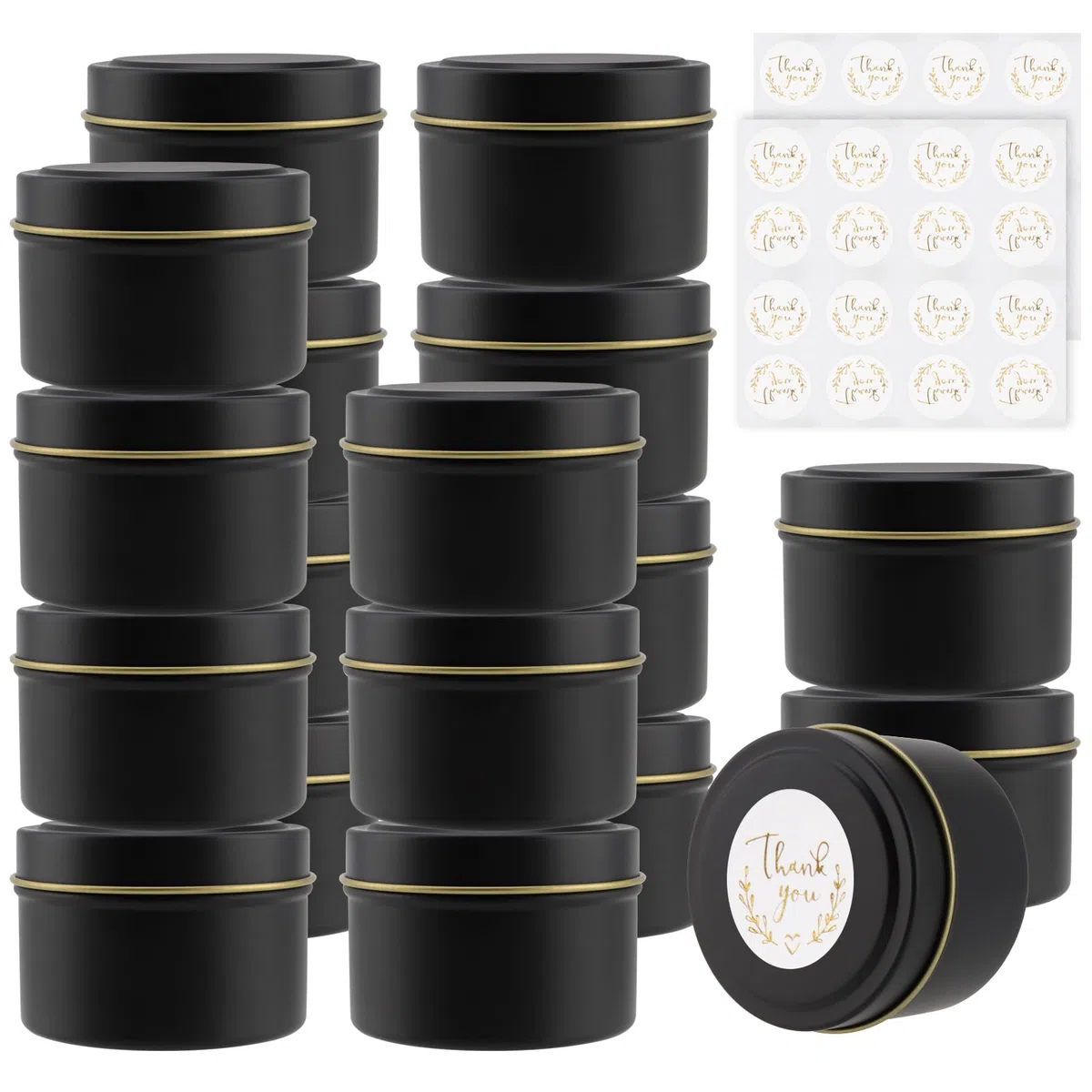 18 Unidades de Latas para Hacer Velas, Tarros Redondos de Metal con Tapa, Recipientes Vacíos para Manualidades, Joyas, Cosméticos