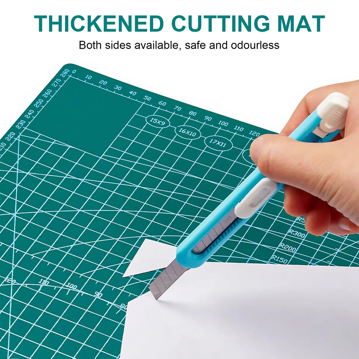 Juego de Alfombrillas de Corte A3, Alfombrilla de Dibujo Autorreparable con Regla de Acolchado y Cuter de Manualidades, Tapete de Corte con Reglas de Costura, Cutting Mat para Manualidades