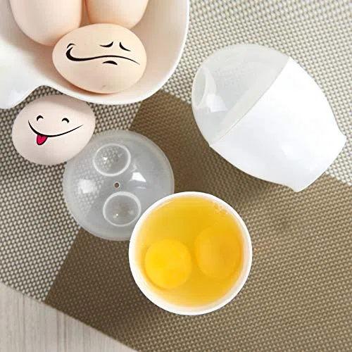 Mini Hueveras de Vapor para Horno Un Microondas, Huevera Sodo Desayuno Conveniente y Nutritivo, 2 Piezas