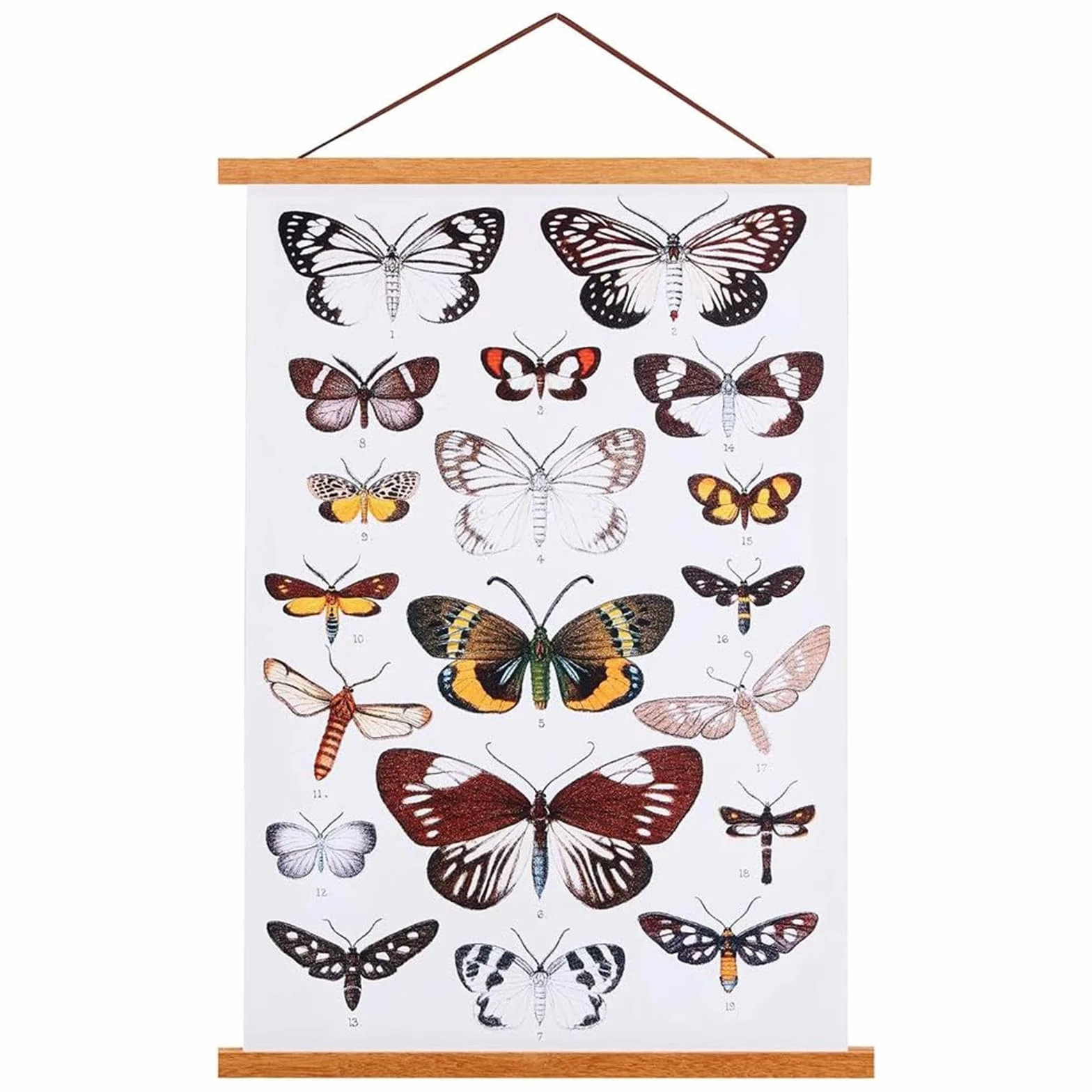 Ywlake Barra magnética para pósteres, de madera, marco para fotos, 45x60 45x30 45x45 colgador para obras de arte impresas (Teca,45cm)
