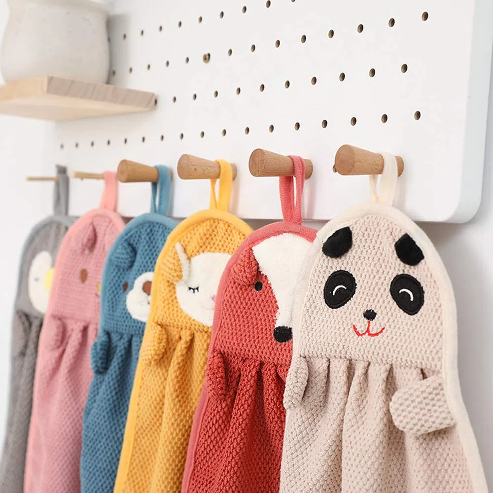 6 toallas de mano de animales , toallas de mano niños, bonito paño de cocina para baño, toallas de cocina, toalla de secado rápido para niños y adultos