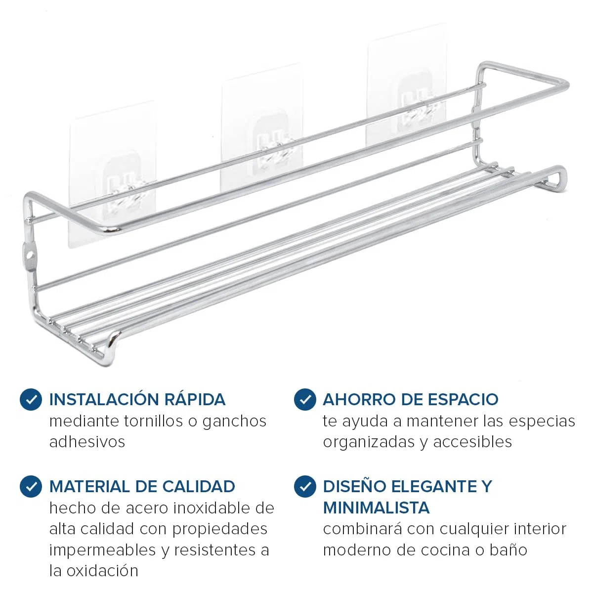 joeji's Kitchen Especiero de cuatro niveles | Especiero de cocina | Organizador de condimentos para estante de cocina | Organizador de especias para colgar en la pared | Plata