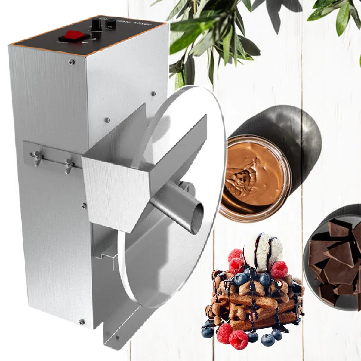 Máquina mezcladora para derretir Chocolate Caliente, mezcladora de Ruedas de Chocolate, creadora de temperado, máquina eléctrica de deposición de Chocolate, Acero Inoxidable (220v)