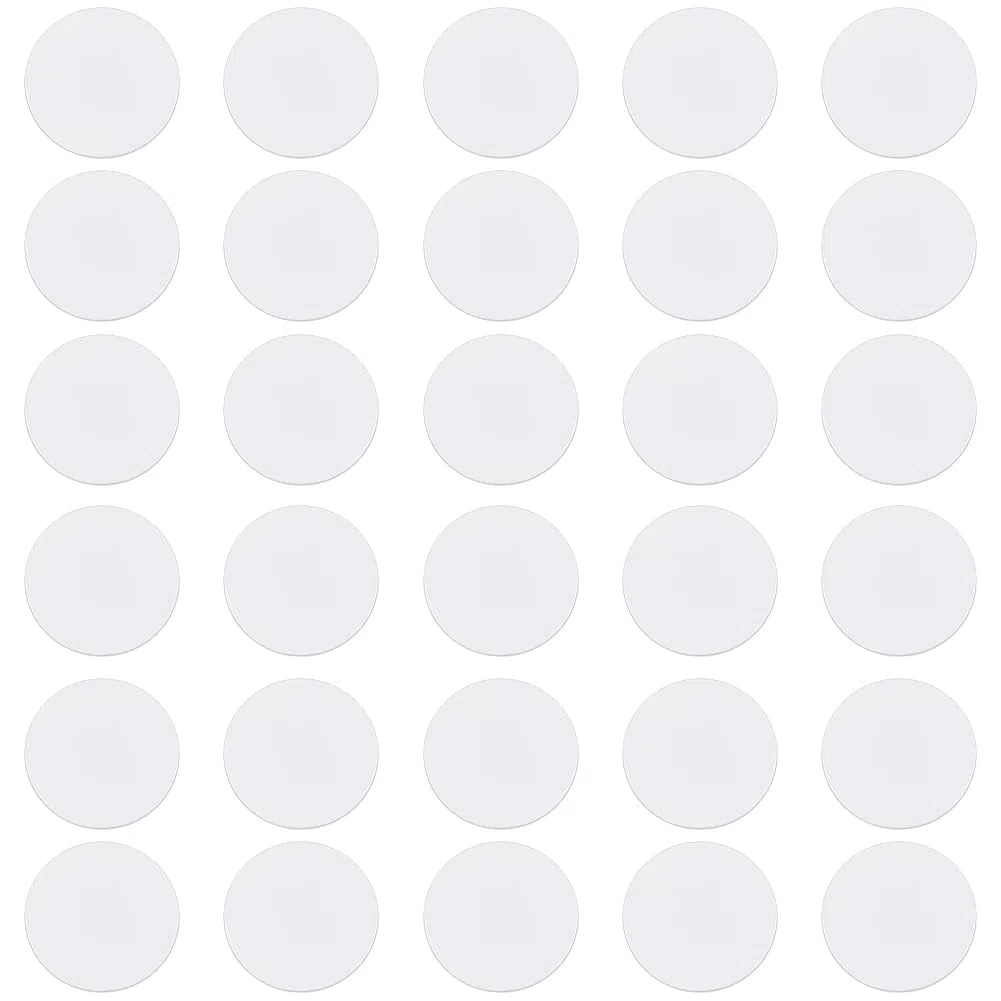 BENECREAT 30 pieza de Disco de Aluminio Redondo Blanco, Láminas de Aluminio En Blanco para Sublimación de 3cm, Placa de Aluminio para Transferencia de Calor de Broches de Pecho, Porta Credencial