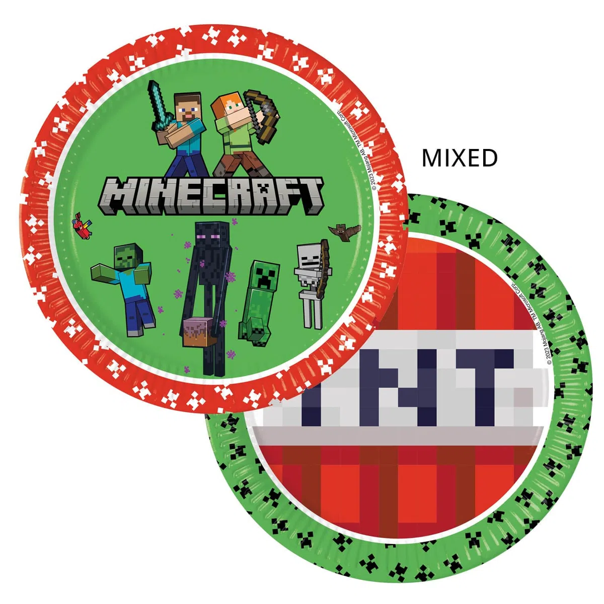 Procos - Set de fiesta Minecraft, vajilla de fiesta de 52 piezas para fiestas de cumpleaños infantiles y fiestas temáticas, decoración de mesa