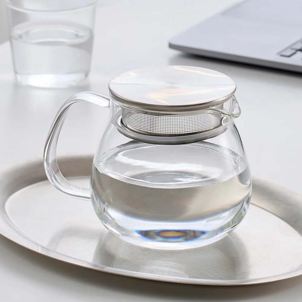 Tetera de cristal con tapa con colador de acero inoxidable, 500 ml