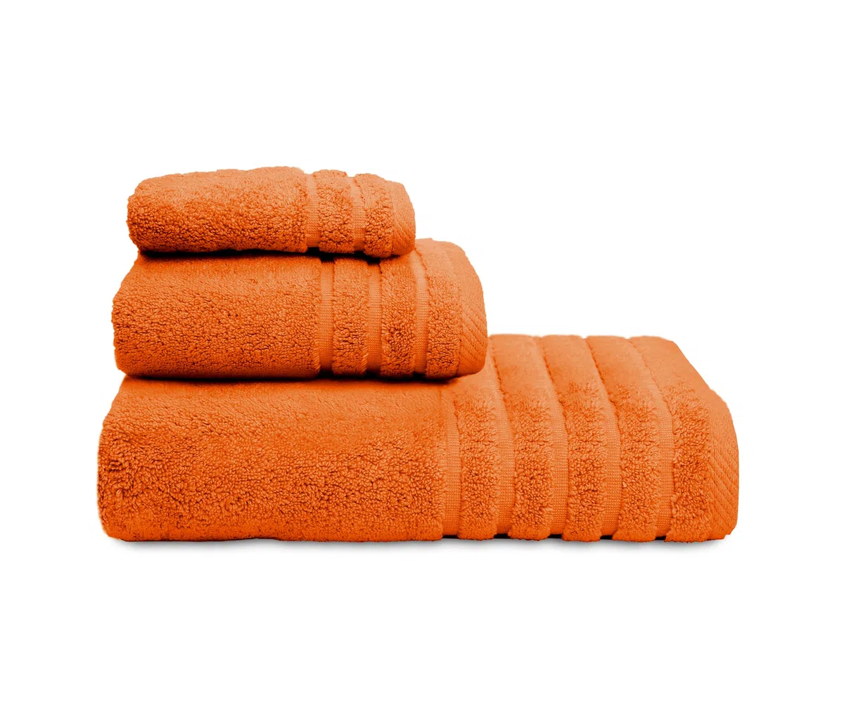 Juego de Toallas de Baño Completo 500 Gr Liso - Toallas Baño Grandes y Pequeñas Rizo 100% Algodón - Pack (1 Tocador + 1 Lavabo+ 1 Sabana) - Alta Absorción - Toalla Algodon - Naranja