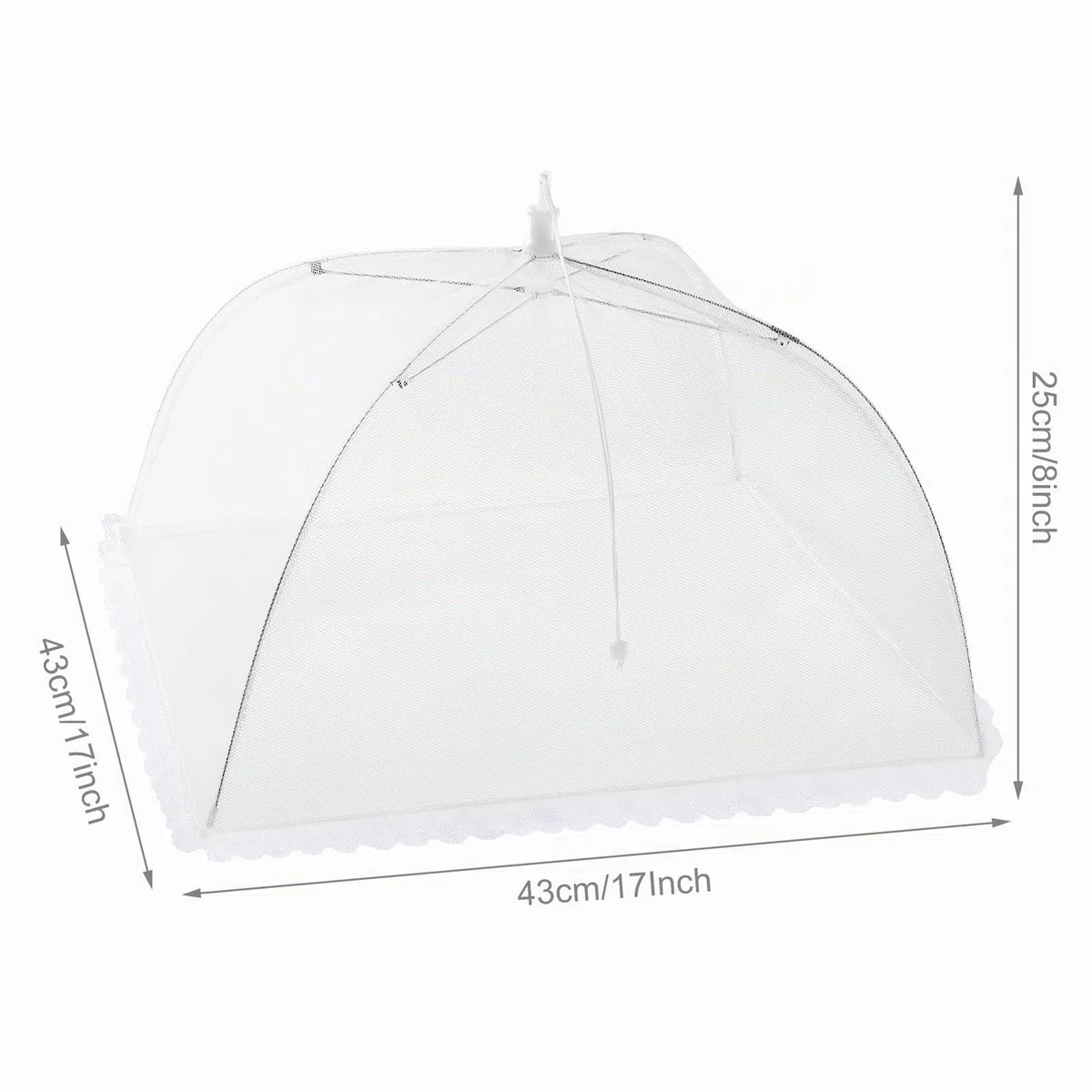 Homealexa 6PCS Campanas Plegables para Comida, Protección contra Moscas, para Comida, Fruta, Picnic, Barbacoa, Blanco, 1 Tamaño XL + 5 Estándar