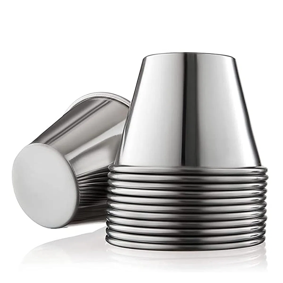 Flaneras en Acero Inoxidable Molde para Flan 12pzs 9cm