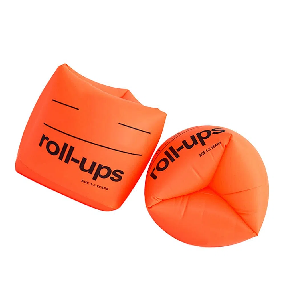 2 anillos de brazo inflables de PVC para natación, para adultos y niños, color naranja