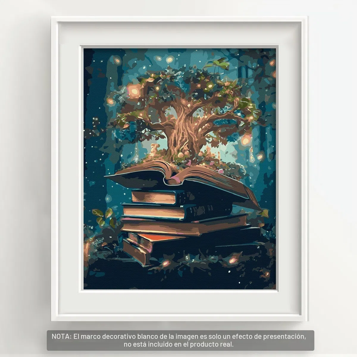 Bougimal Painting By Numbers adultos paisaje sin Marco incluyendo pinceles y pinturas acrílicas - 40 x 50 cm, Árbol mágico