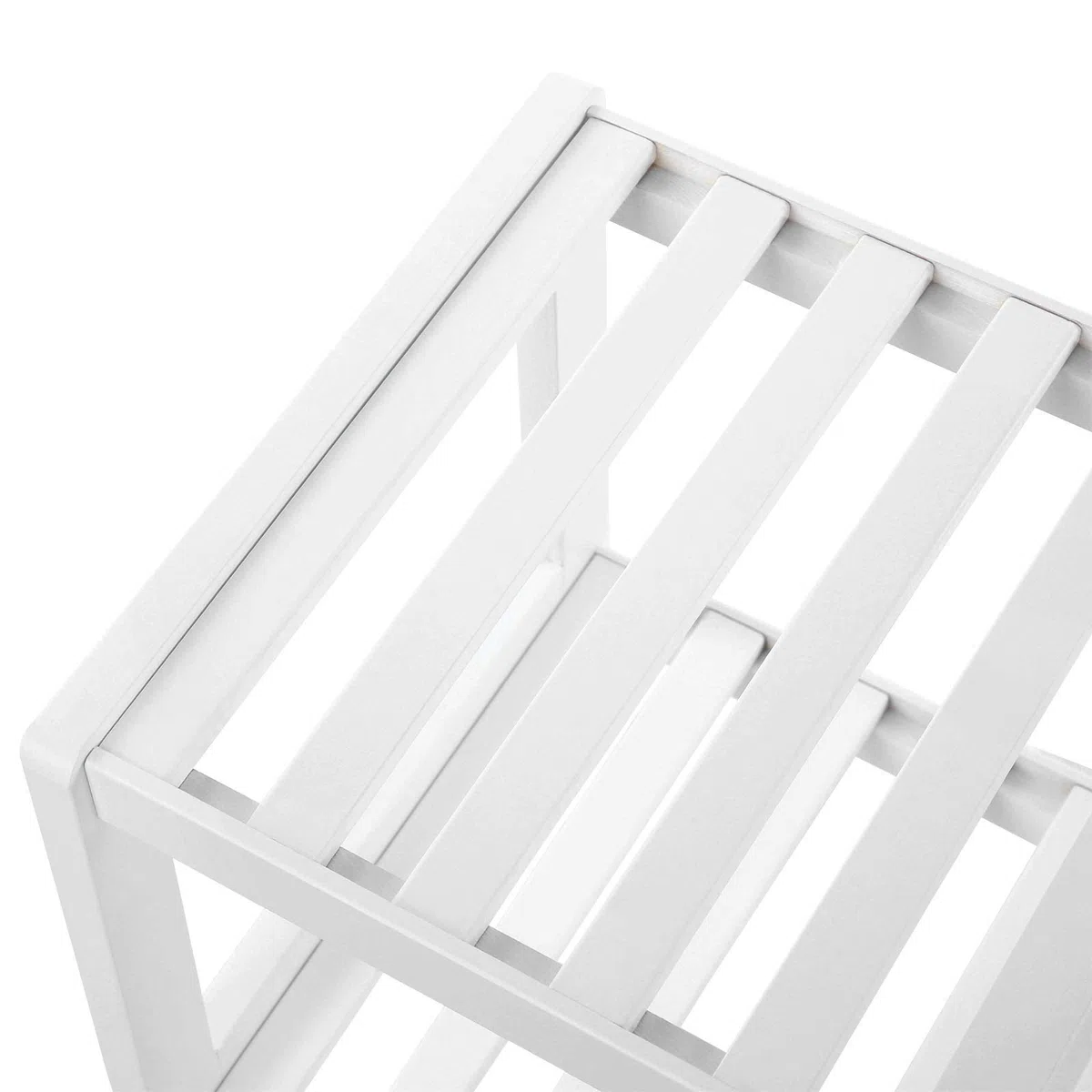 SONGMICS Zapatero de Entrada, 2 Niveles, Estante para Zapatos de Madera de Bambú, Delgado, para Salón Pasillo Dormitorio Baño, 26 x 70 x 33 cm, Blanco LBS02WT