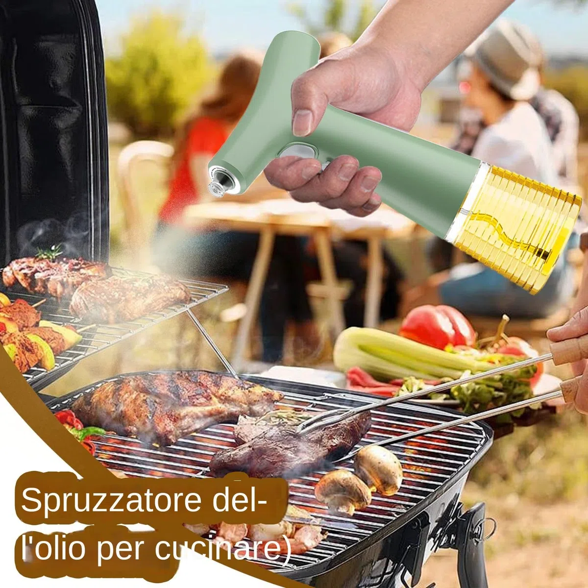 Generico Pulverizador eléctrico para aceite - Botella dispensadora de spray para aceite de 13,5 x 7,5 x 24,2 cm para cocina | Pulverizador de oliva recargable | Botella Spritz portátil | Cocina para