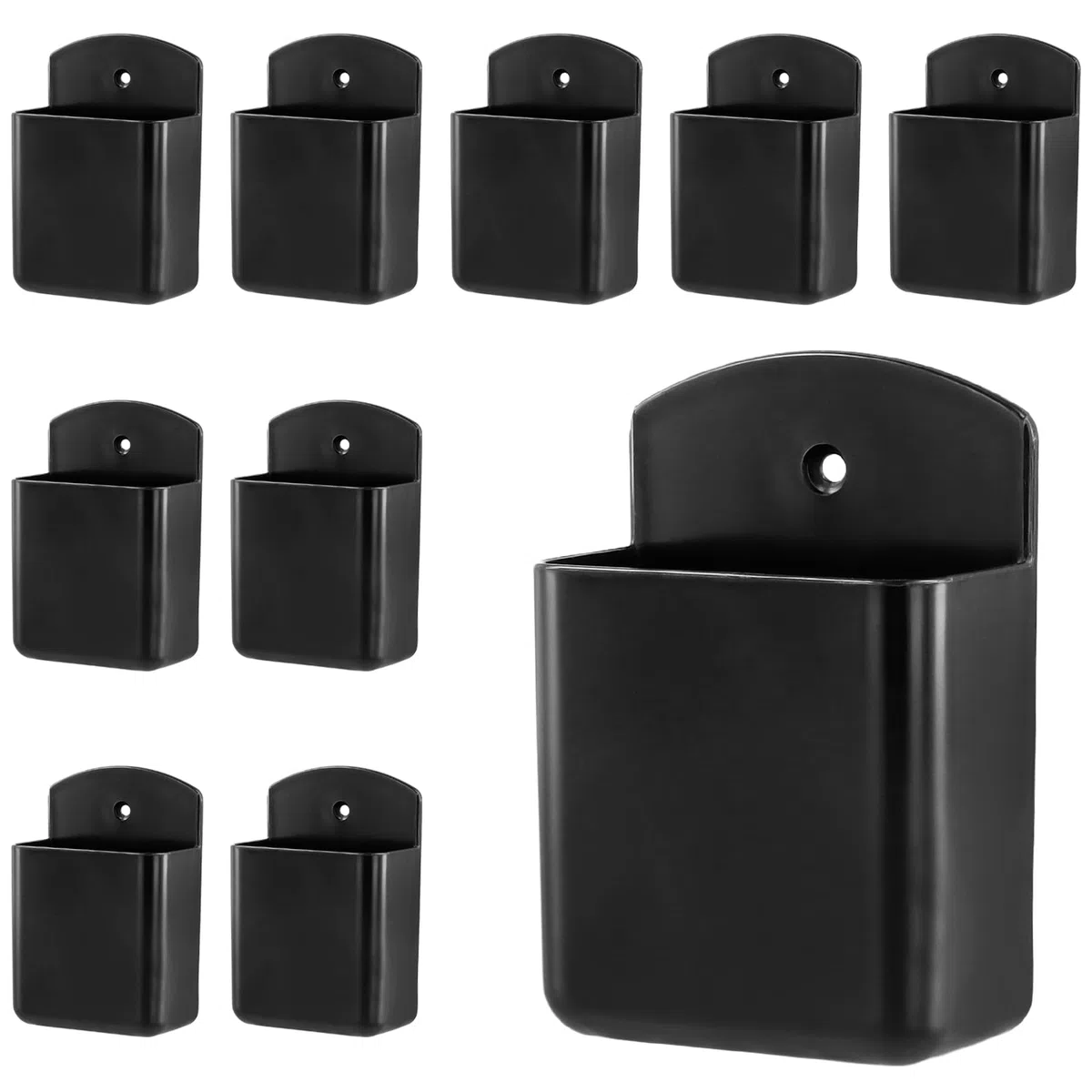KEILEOHO 10 Unidades de Soporte para Mando a Distancia de Pared, Cajas de Almacenamiento Autoadhesivas de Control Remoto, Organizador de Pared para Hogar, Oficina, Color Negro