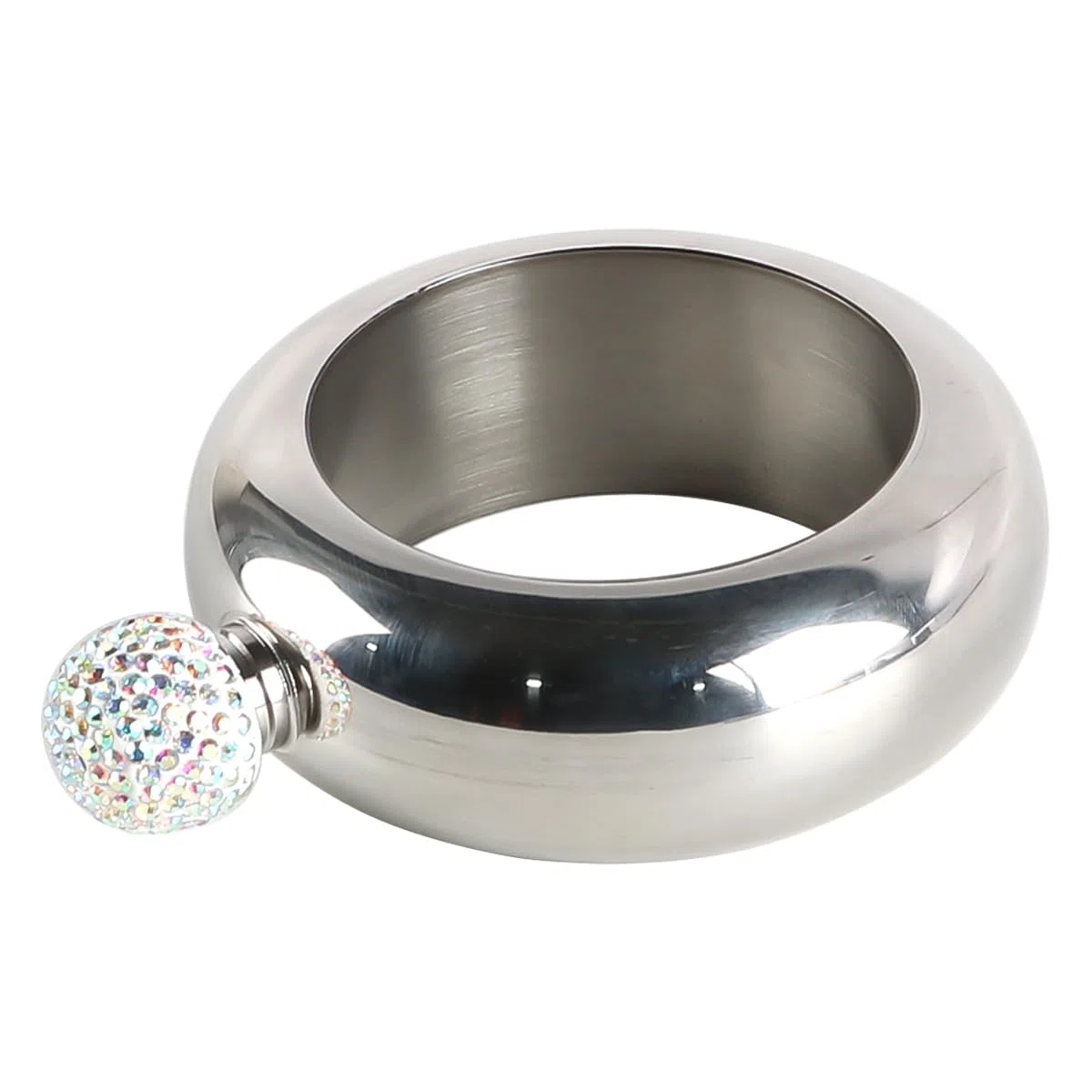 Petaca de Pulsera de 3.5 oz con Tapa de Cristal, Ideal para Bodas, Fiestas, Bares y acampadas.