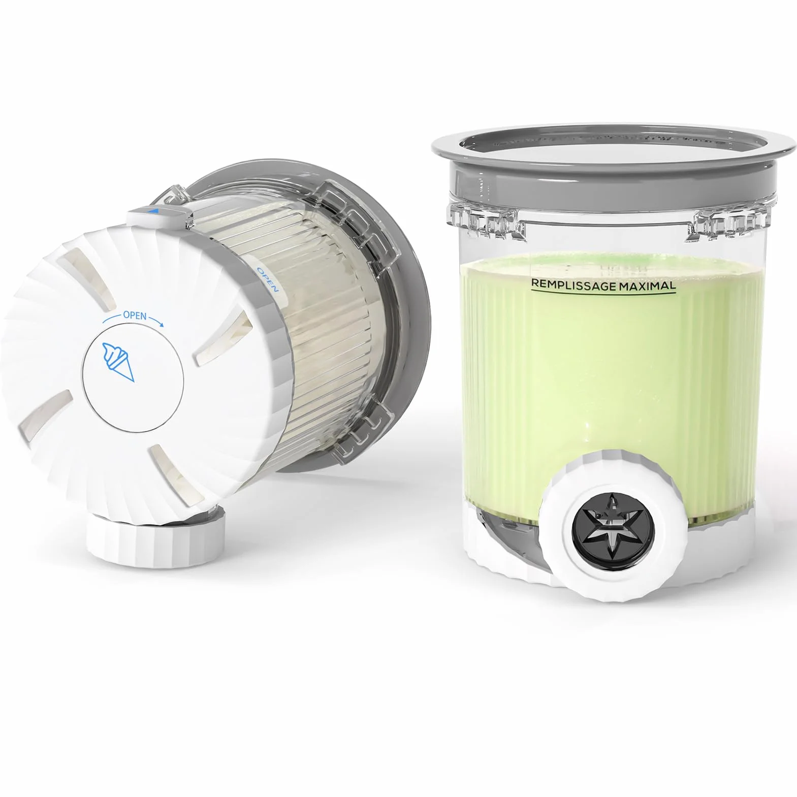GoMaihe Recipientes compatibles con Ninja Swirl: Creami, paquete de 2 pintas y tapas para Ninja NC700 y NC701, accesorio para hacer helado y servir suave, sin BPA, apto para lavavajillas