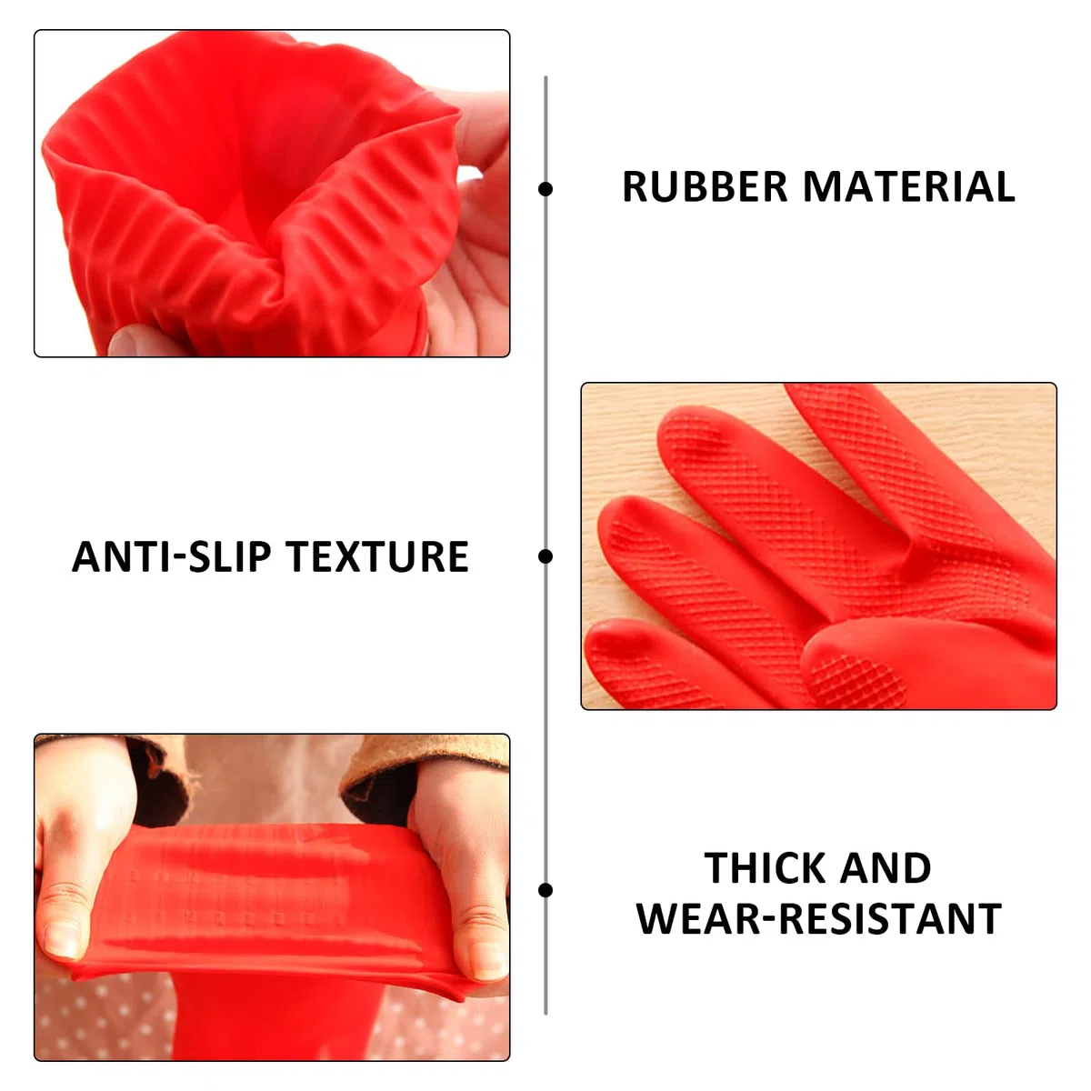 2 guantes de goma extra largos para limpieza de cocina, guantes impermeables de goma gruesa, resistentes a los arañazos en los codos, antideslizantes, adecuados para la limpieza del hogar.