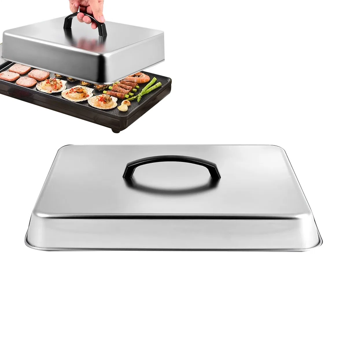 Campanas Fundidoras Cubreparrillas | Cubierta De Alimentos Rectangular para Parrillas,Tapa Multiusos para Barbacoa en Interiores y Exteriores