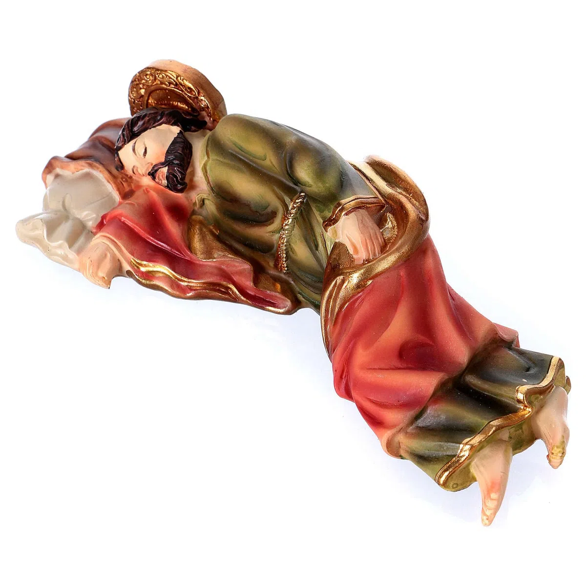 Holyart Figuras del Belén: Estatua de Resina San José Que Duerme 12 cm
