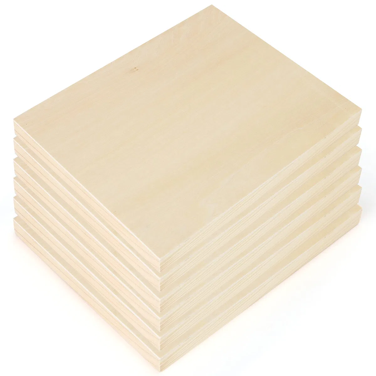 Belle Vous Lienzos para Pintar de Madera Sin Acabado (Pack de 6) - 20 x 25 cm - Tableros de Madera de Tilo para Medios Mixtos, Vertidos, Manualidades, Encáustica