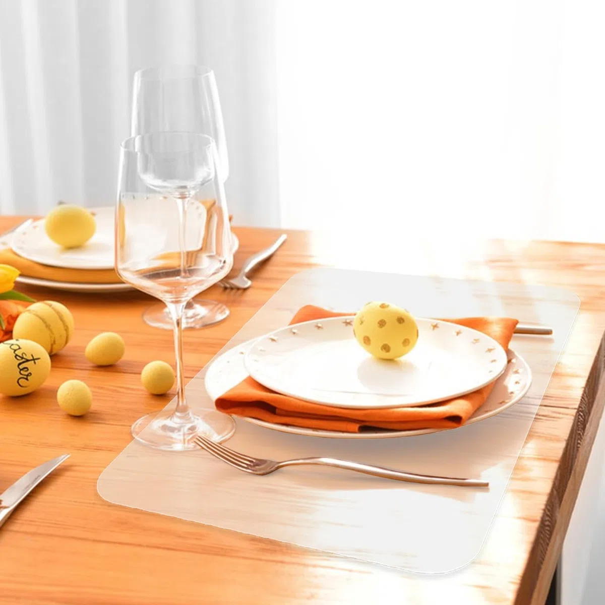 16 Piezas Manteles Individuales,Transparente Mantel Individual, Manteles Individuales Plastico, Reutilizable Individuales Mesa, Mantel Individual Plastico Adecuado para Cocina Restaurante Hotel