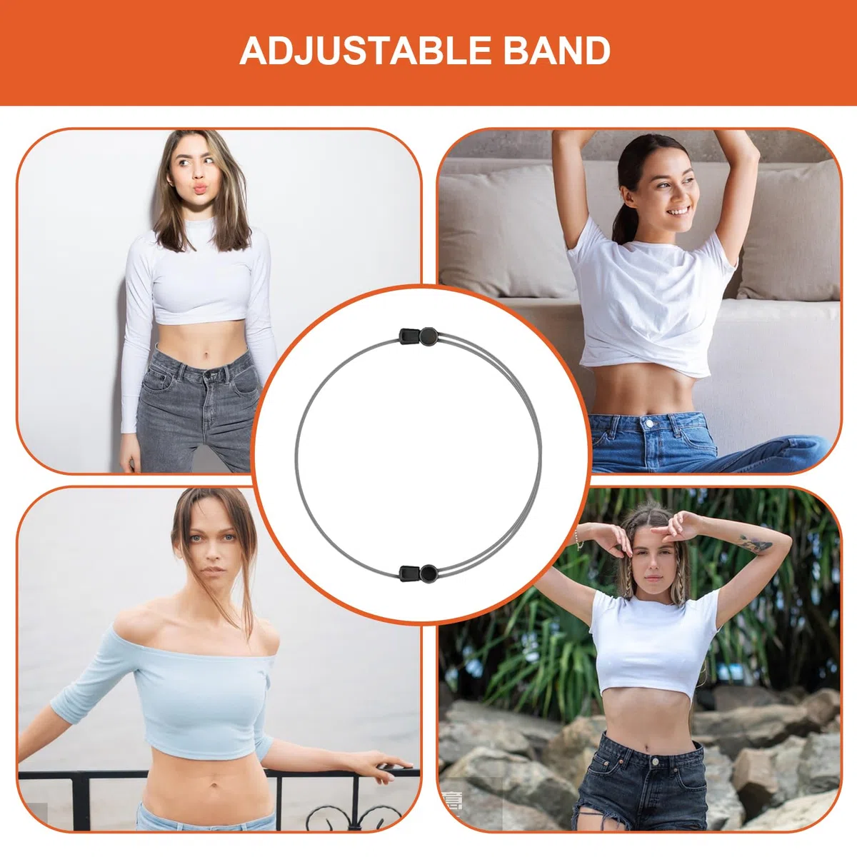 Banda elástica para recortar, herramienta de contracción, ligera, elástica, cómoda, ajustable, banda de corte de camisa que transforma la forma en que tus camisetas Teksome