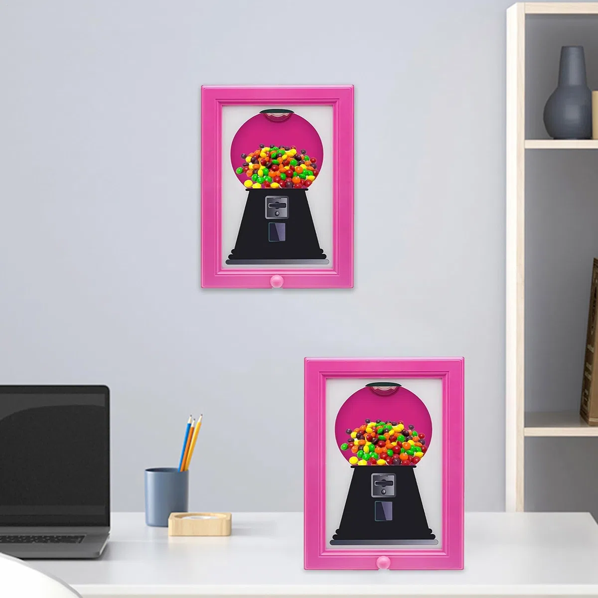 Generisch Marco dispensador de dulces, dispensador de dulces para el escritorio, marco de imagen dispensador de caramelos, adornos lindos para marcos de fotos para niños, estante de cocina para