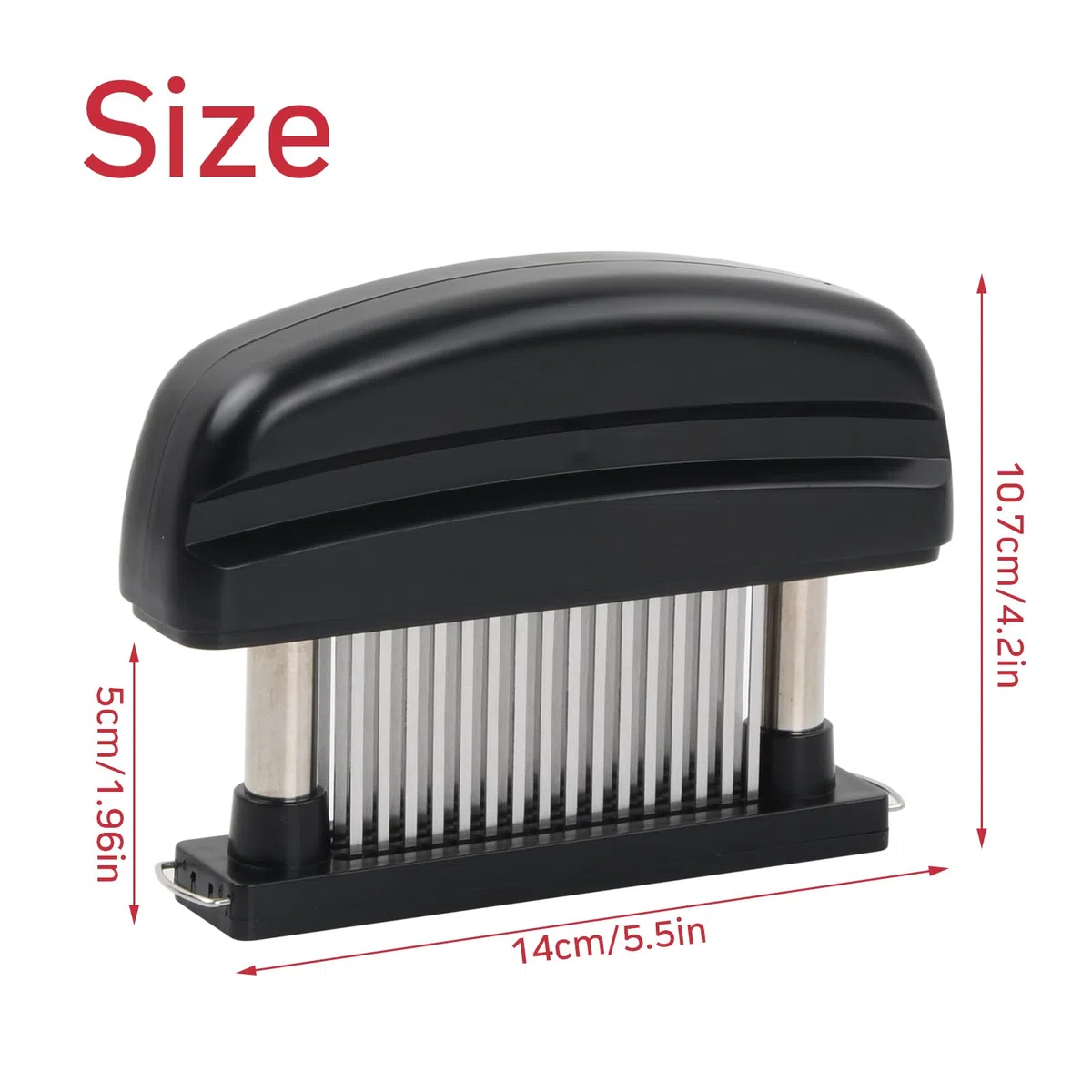 Ablandador de Carne, Meat Tenderizer, Herramienta ablandadora de Carne, Ablandador de Carne Manual con 48 Aguja, 100% Acero Inoxidable, para Carne de Res Pollo Cerdo bistec