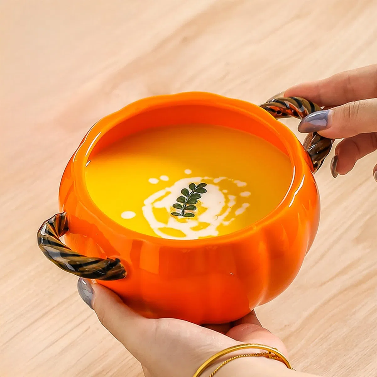 Olla de cerámica de calabaza, lindo cuenco de calabaza de cerámica,Cacerola de calabaza de cerámica antiadherente con tapa, vajilla de calabaza de porcelana para cocina, vajilla de agradecimiento de