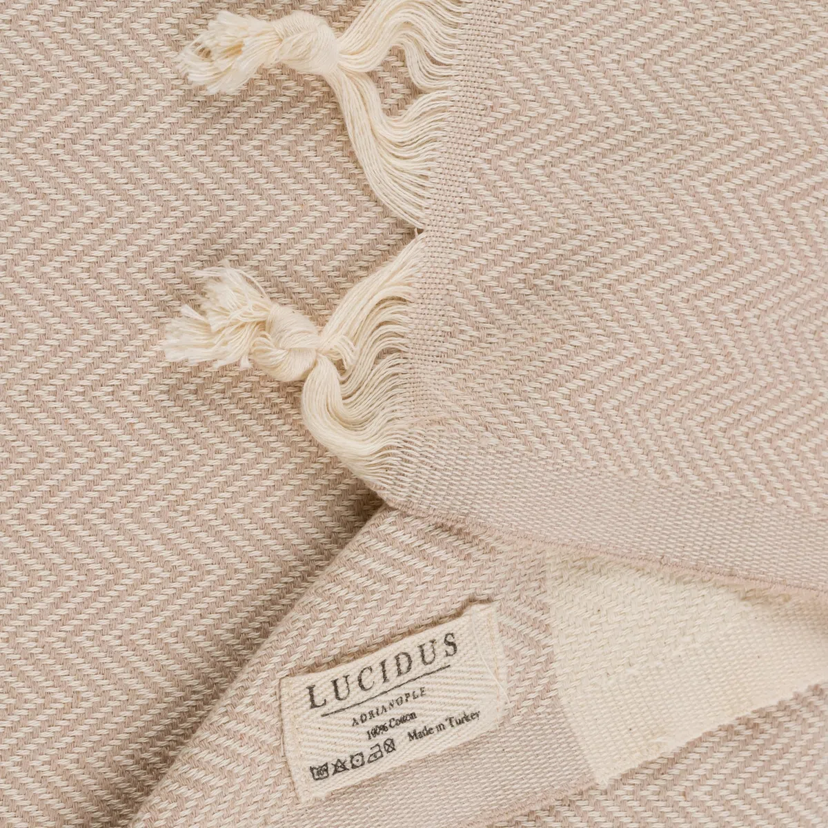 LUCIDUS Toalla Turca de Playa XXL (100x200 cm) - 100% Algodón Peshtemal Fouta - Toalla Hammam Grande de Secado Rápido, Ligera y Sin Arena para Baño, Sauna y Yoga (Beige Natural)