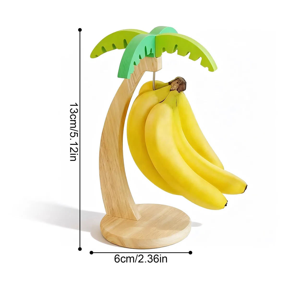 Estante Para Plátanos, Cesta de Fruta Para Cocina con Ganchos, Soporte de Madera Para Plátanos, Utensilio de Cocina, Evita que se Magullen, Mantiene los Plátanos Frescos