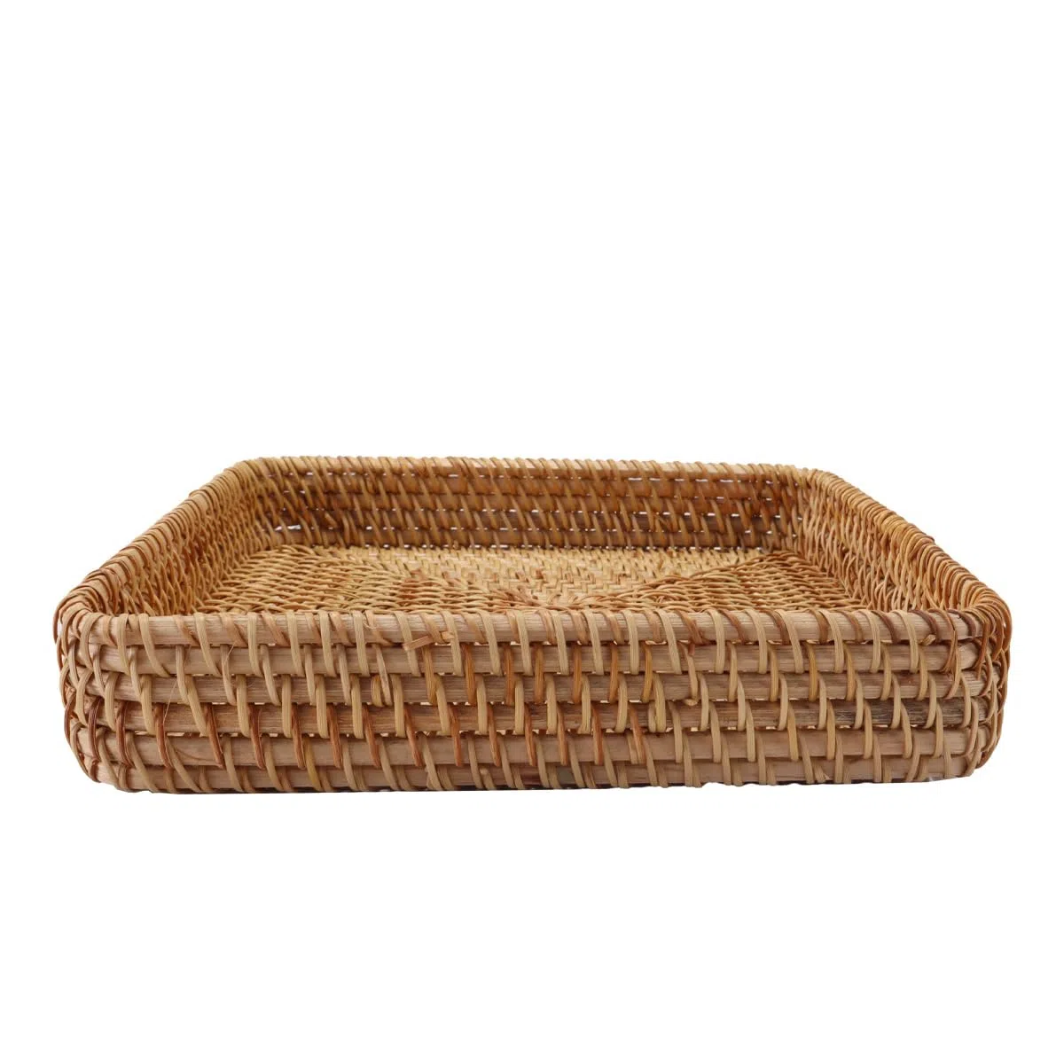 Ticha Bandeja de mimbre para llaves, cesta decorativa de mimbre tejida para llaves, tocador, vela, adorno
