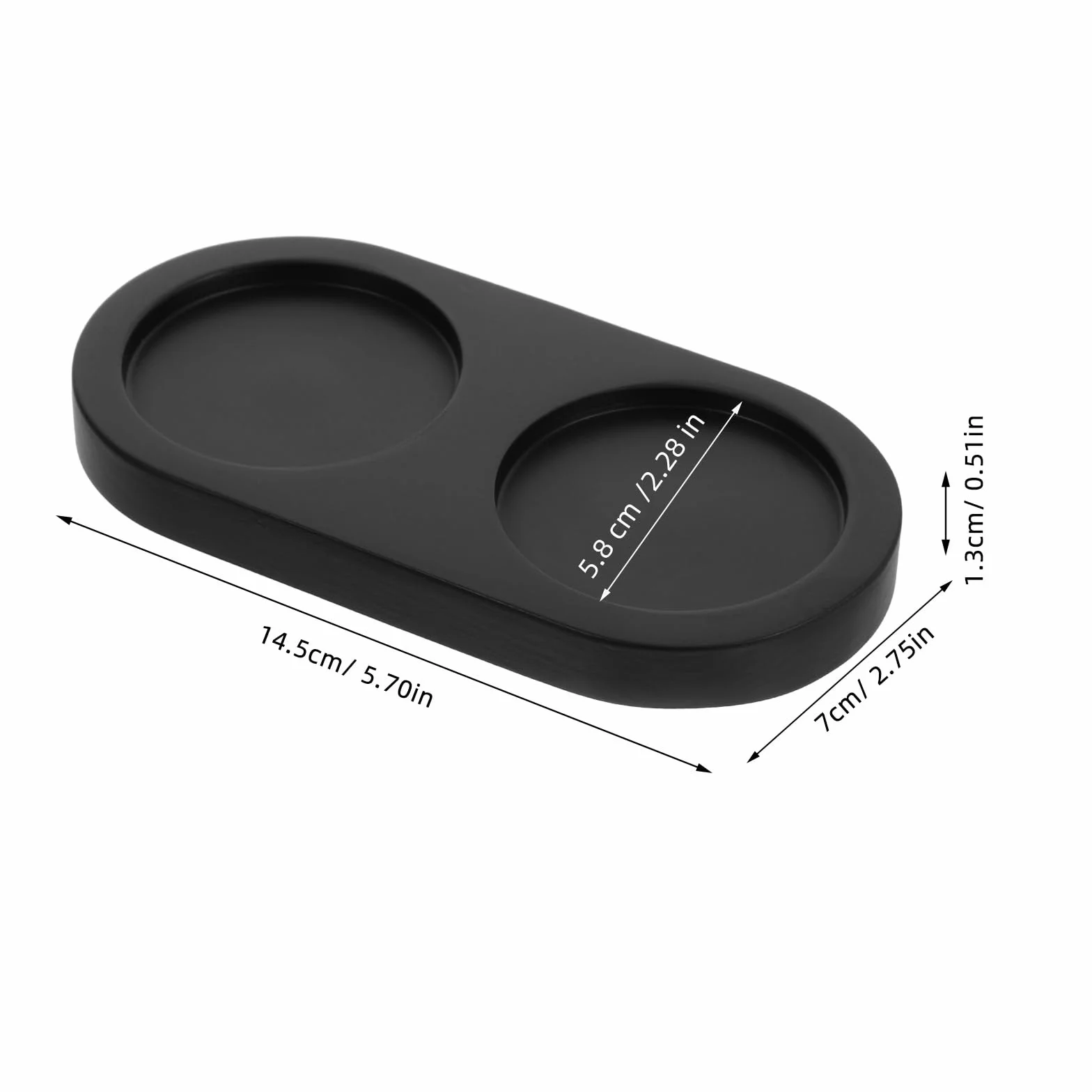 ABOOFAN Bandeja para molinillos de sal y pimienta, bandeja de madera para molinillos de pimienta, protector de mesa de comedor, posavasos, soporte para almacenamiento de sal y pimienta