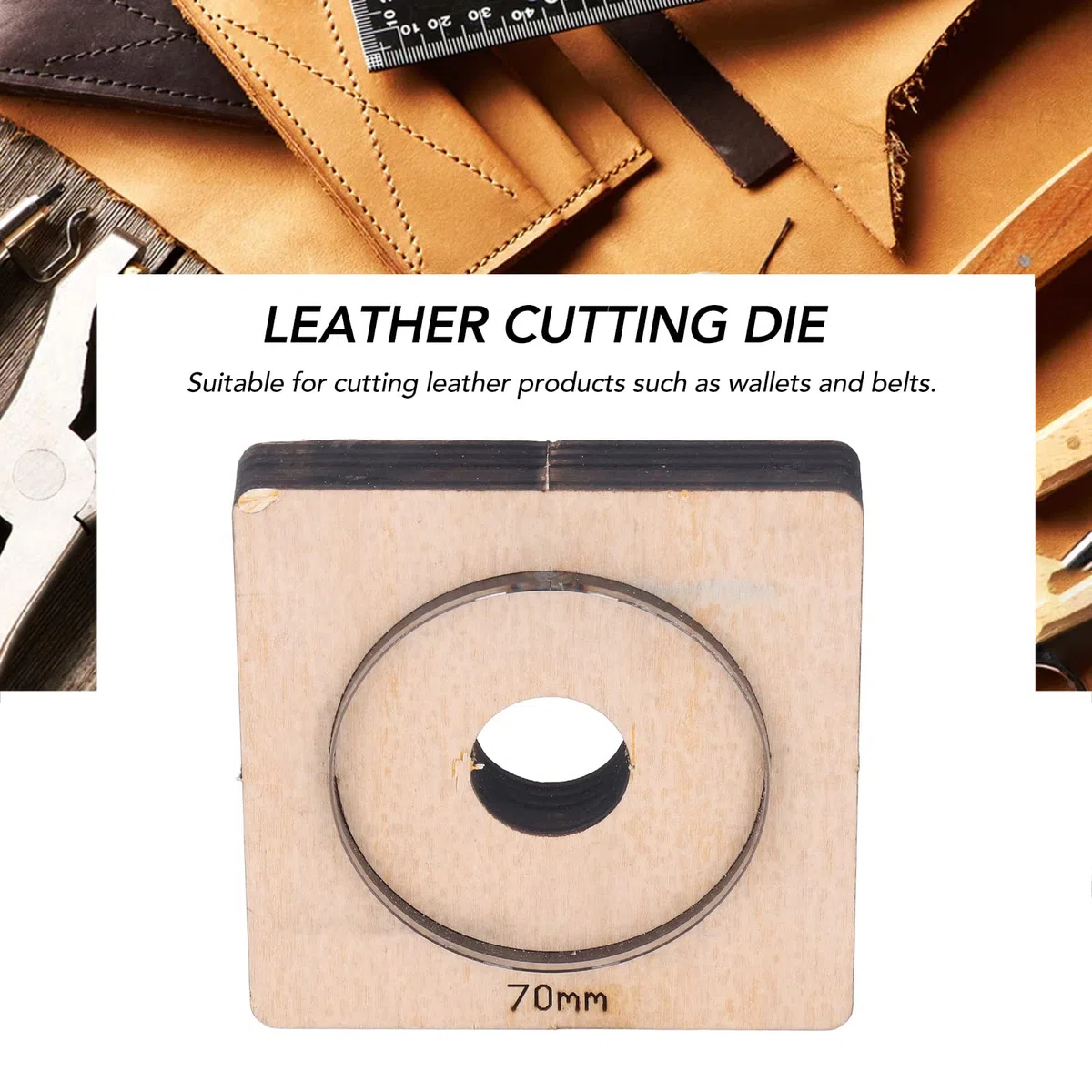 Tissting Troqueles De Corte Circular De 70mm - Herramienta De Estampado Para Cuero, Cartón, Caucho Y Más, Ideal Para Manualidades Y Decoraciones De Bricolaje