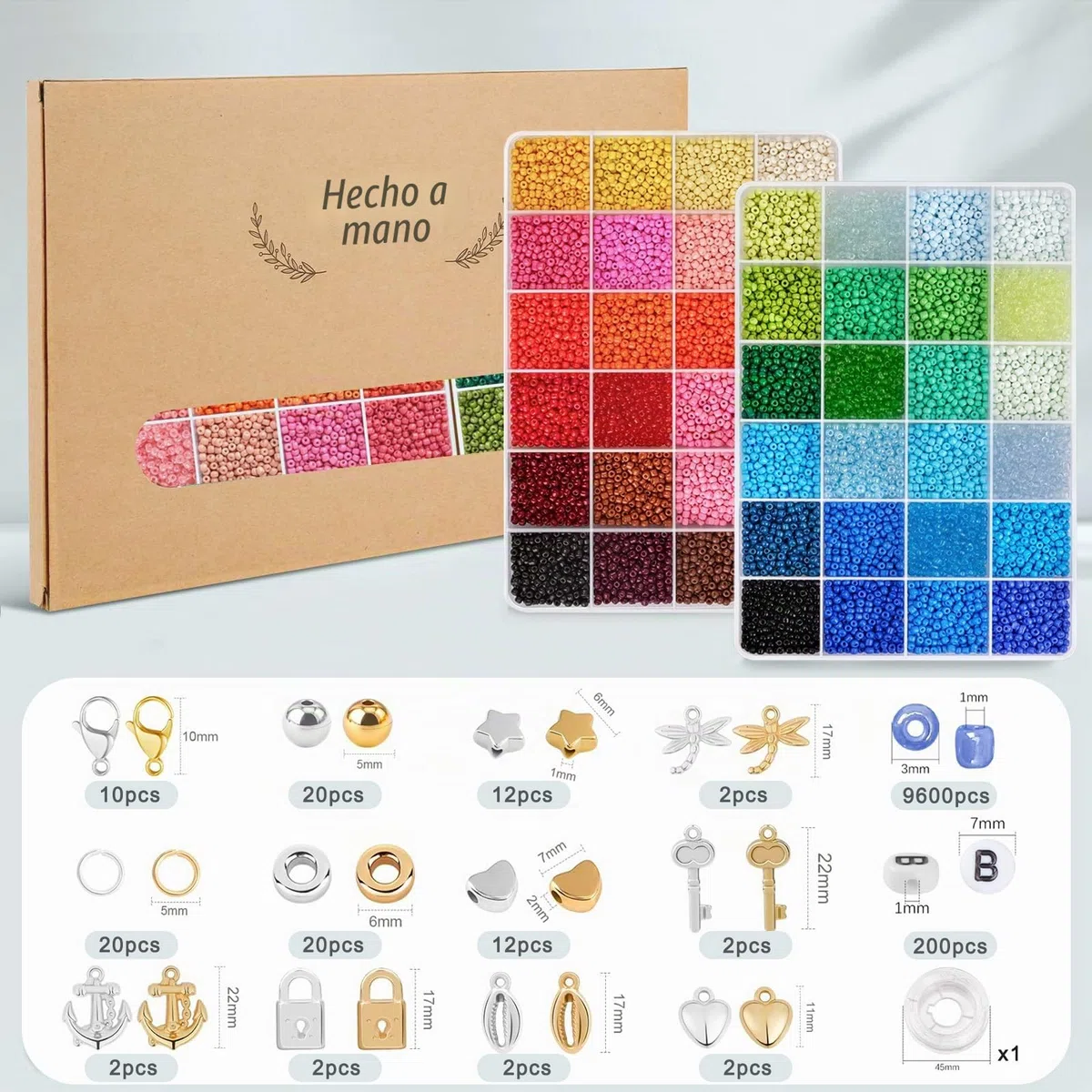 RUBY 3MM Abalorios para Hacer Pulseras con 300 Abalorios Letras Cuentas para Pulseras DIY Kit Pulseras Bolitas Set Regalos para Niños Adultos para Navidad Cumpleaños etc