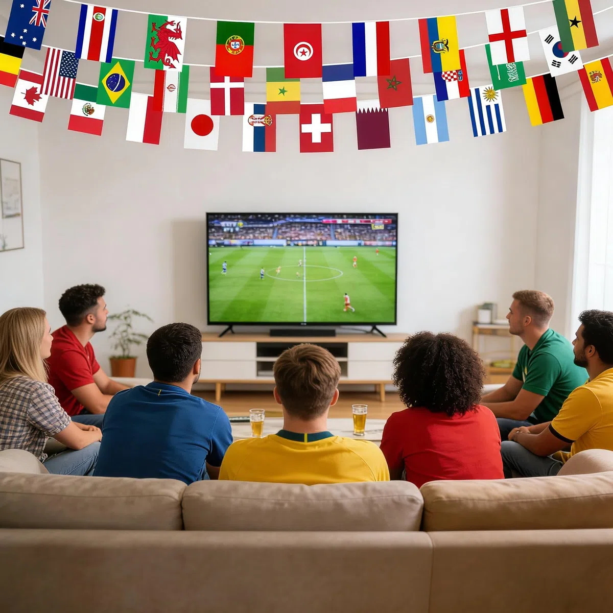42 países banderines de banderas para la wm 2026, banderas de fútbol WM 2026, guirnalda de banderas del mundo para fiesta, banderas de 20 x 28 cm,
