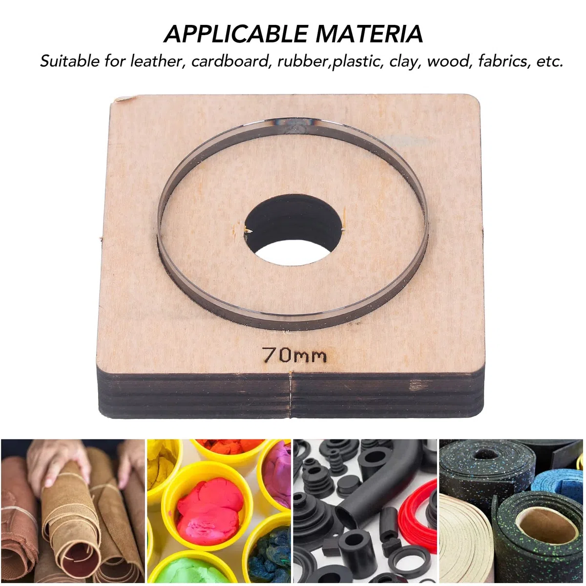 Tissting Troqueles De Corte Circular De 70mm - Herramienta De Estampado Para Cuero, Cartón, Caucho Y Más, Ideal Para Manualidades Y Decoraciones De Bricolaje