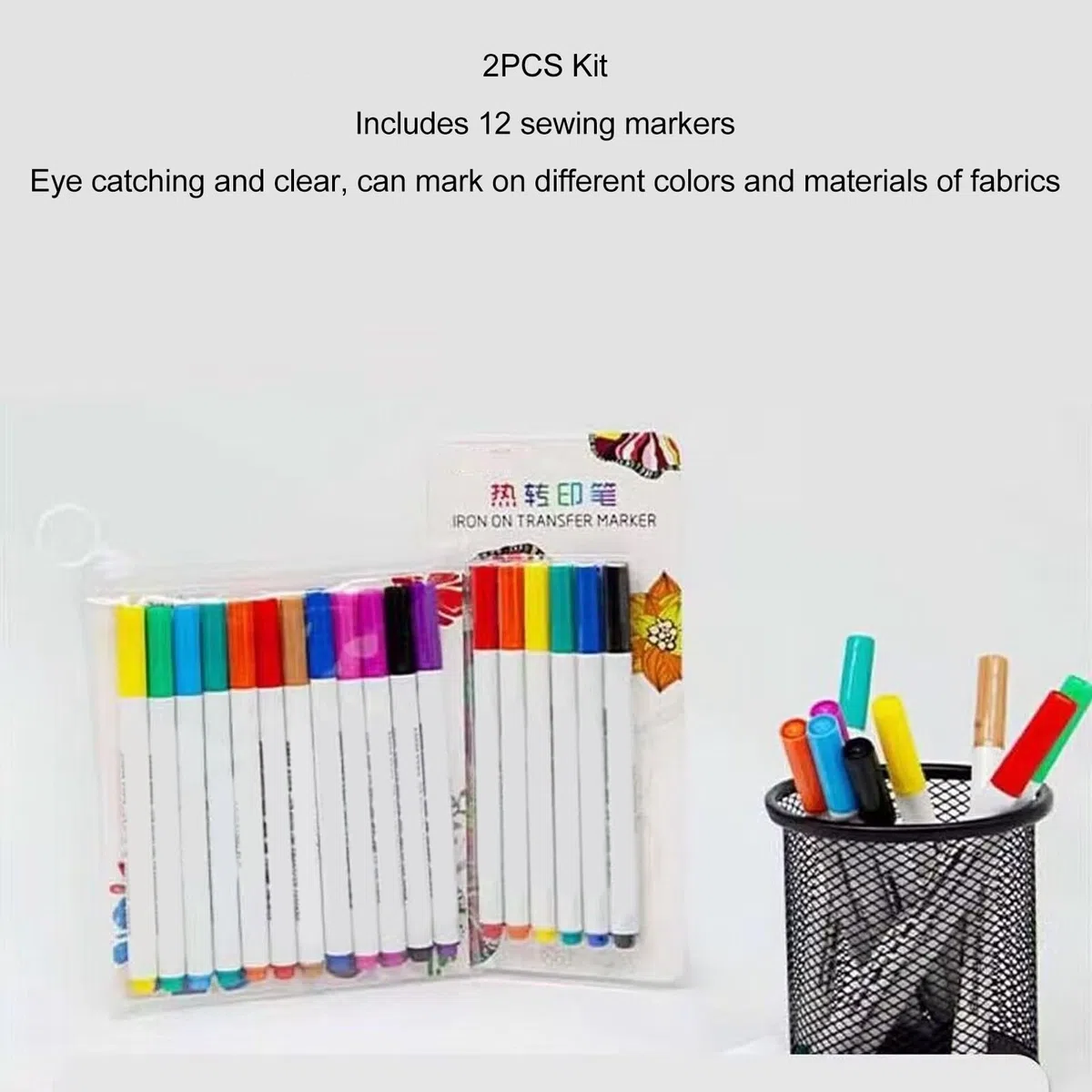 Bolígrafos de transferencia para planchar, 12 unidades, bolígrafo de transferencia para planchar, punta fina, marcador de calor para bordado, para tela DIY, camisetas, almohadas,