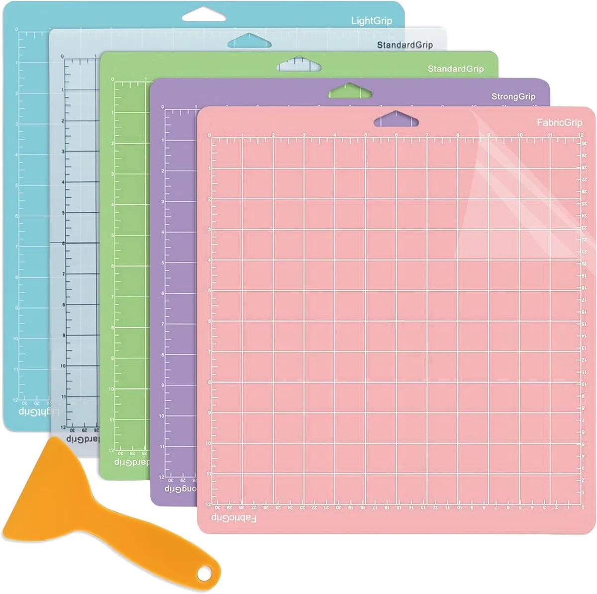 Tapete de Corte para Cricut Maker 4/Maker 3/Explore 3/Air 2/Air/One, NICKLIN 5 Alfombrillas de Corte Adhesivas para Cricut - StandardGrip, LightGrip, StrongGrip, FabricGrip 12x12"