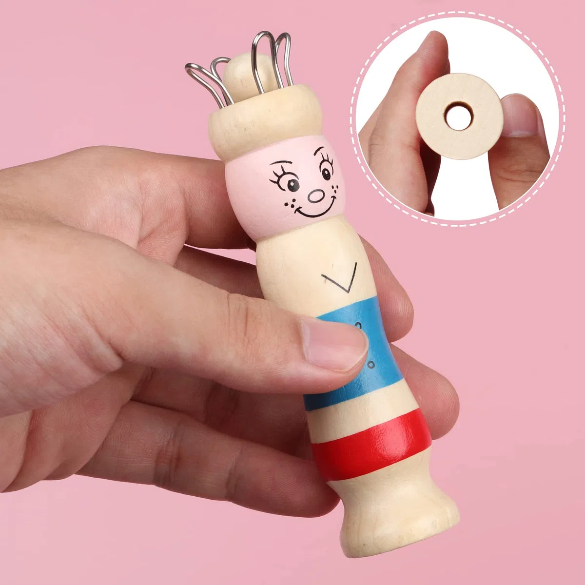 Coopay Baldosas largas de madera de punto, muñecos de punto, juego de manualidades para tejer de haya para hija, niños y principiantes, ideal para hacer pulseras, formas dulces, decoraciones