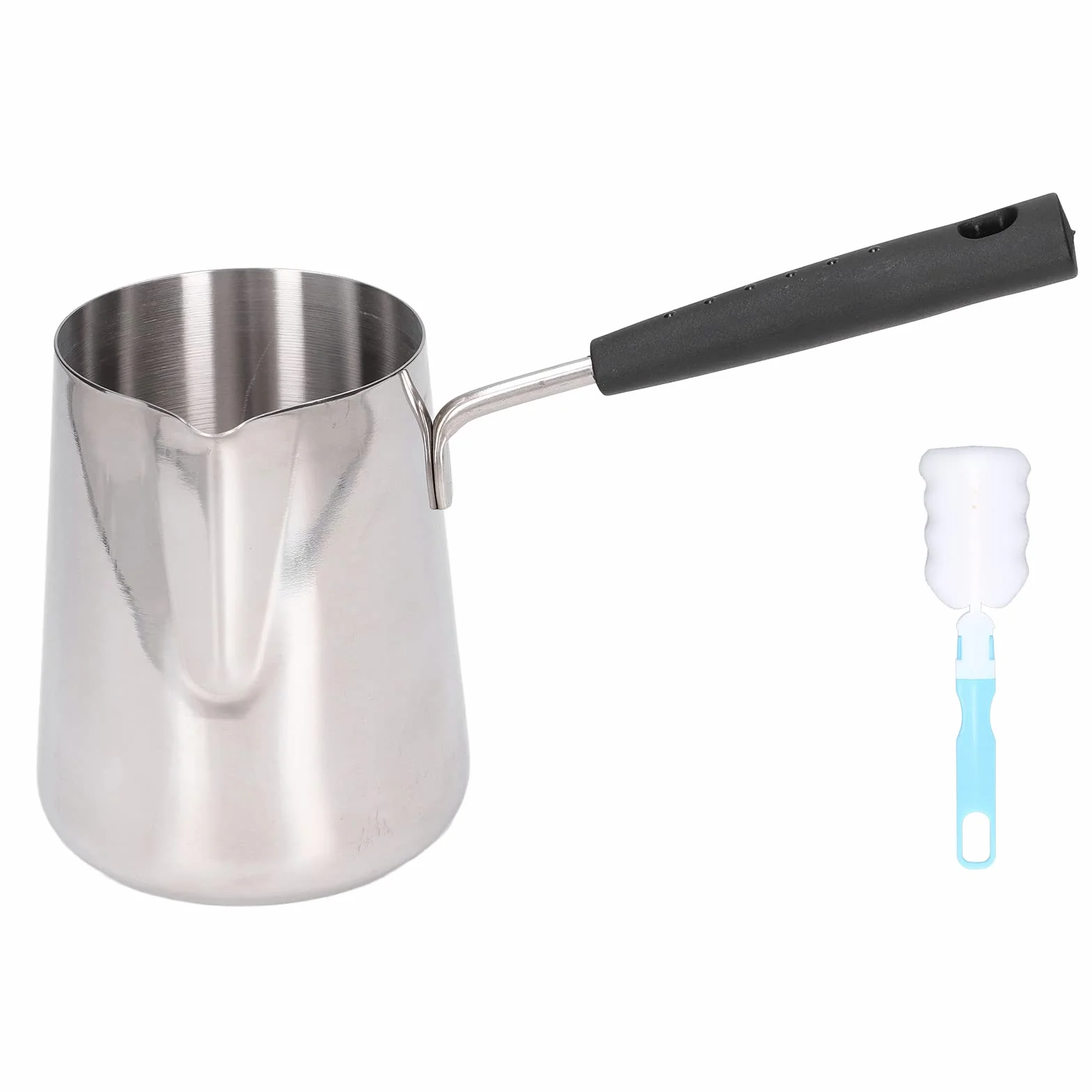Tyenaza Cafetera Turca de 600 ml, Jarra de Café de Inducción de Acero Inoxidable, Cezve de Acero Inoxidable para Calentar café y Mantequilla, con Mango Resistente al Calor, para Amantes del Café